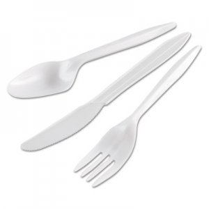 GEN Wrapped Cutlery Kit, Fork/Knife/Spoon, Mediumweight Plastic, 250/Carton GENCOMBOKIT