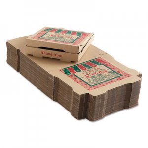 ARVCO Corrugated Pizza Boxes, 12 x 12 x 1 3/4, Kraft, 50/Carton ARV9124314 ARV 9124314