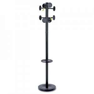 Alba Stan3 Steel Coat Rack, Stand Alone Rack, Eight Knobs, Powder Coat Black ABAPMSTAN3N PMSTAN3N