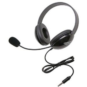 Califone Stereo Black Headphone with To Go 3.5mm Plug 2800TBK