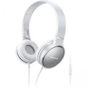 Panasonic Lightweight On-Ear Headphones with Mic and Controller - White RP-HF300M-W