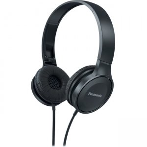Panasonic Lightweight On-Ear Headphones with Mic + Controller - Black RP-HF100M-K