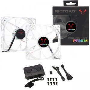 RIOTORO Prism 256 Color RGB Fan and Controller Kit with Two 120mm Fans FRGB56-168X