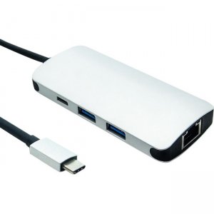 Unirise USB-C Male to USB3.0+RJ45+C 4in1 Adapter USBC-4IN1-URC