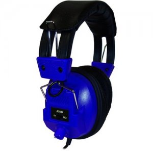 Avid Education AE-808 Switchable Stereo/Mono Headphone with Voume Control, Blue 1EDUAE808BLUE