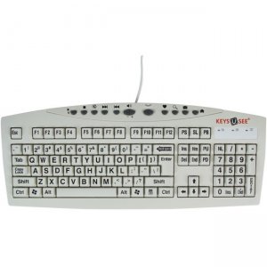 AbleNet Keys-U-See Large Print Wired Keyboard, Black Print on White Keys 10090102