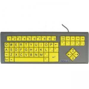 AbleNet BigKeys LX - QWERTY Wired Keyboard Black Print on 1-in/2.5-cm Large Yellow Keys 12000012