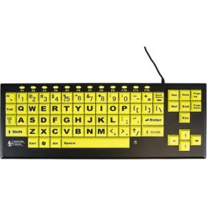 AbleNet VisionBoard 2 Large Key Keyboard Wired Black Print on 1-in/2.5-cm Yellow Keys 12000024
