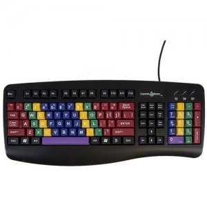 AbleNet LessonBoard Standard QWERTY Keyboard Color Coded by Finger Layout 12000029