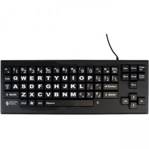 AbleNet VisionBoard Large Key Keyboard Wireless, White Print on 1-in/2.5-cm Black Keys 12000025