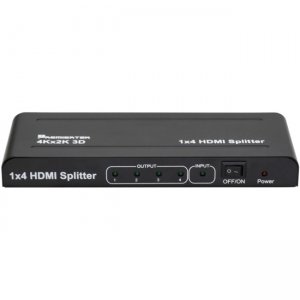 Premiertek 4K2K HDMI 1.4b 4-Port Splitter HDCP1.4 3D (3840X2160@30Hz) w/Metal Case HDMI14B-SP4