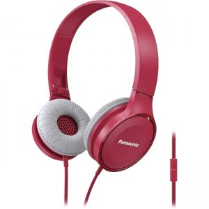Panasonic Lightweight On-Ear Headphones with Mic + Controller - Pink RP-HF100M-P