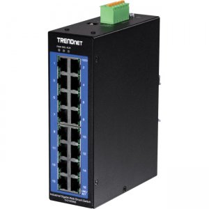 TRENDnet 16-Port Industrial Gigabit Web Smart DIN-Rail Switch TI-G160WS