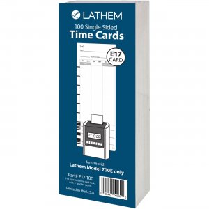 Lathem Model 700E Clock Single Sided Time Cards E17100 LTHE17100