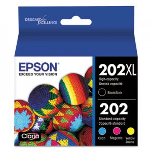 Epson T202XLBCS (202XL) Claria Ink, 550/165 Page-Yield, Cyan/Magenta/Yellow EPST202XLBCS T202XL-BCS