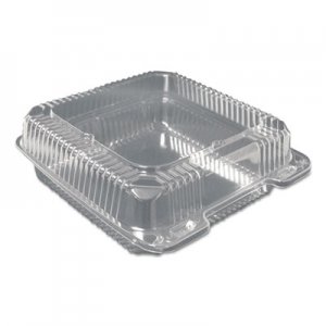 Durable Packaging Plastic Clear Hinged Containers, 9 x 9, Clear, 200/Carton DPKPXT900 PXT900