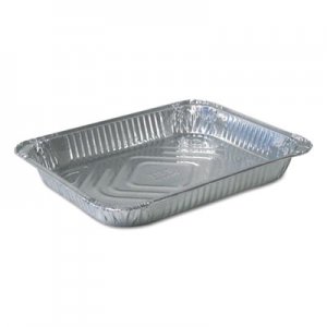 Durable Packaging Aluminum Steam Table Pans, 10 3/8w x 1 11/16d x 12 3/4h, Silver, 100/Carton