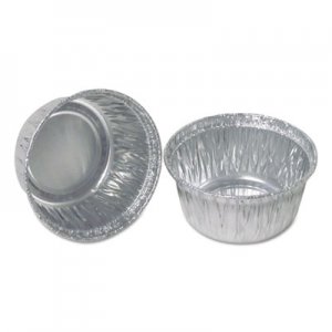 Durable Packaging Aluminum Round Containers, 3" Dia., 4 oz Cup, 1000/Carton DPK140030 140030