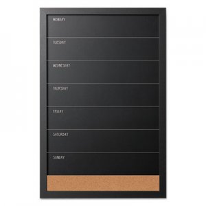 MasterVision Chalk Weekly Planner, 23.62" x 15.75", Black, MDF Frame BVCPM0329168 PM0329168