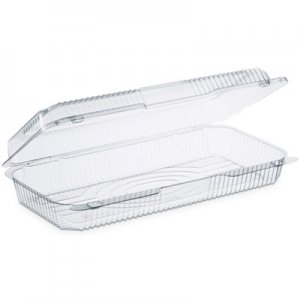 Dart StayLock Clear Hinged Lid Containers, 50.2 oz, 6.8w x 13.4l x 2.6h, 200/Carton DCCC90UT1