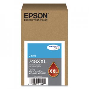 Epson T748XXL220 (748XXL) DURABrite Pro Extra High-Yield Ink, 7000 Page-Yield, Cyan EPST748XXL220 T748XXL220