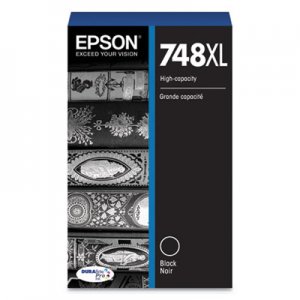 Epson T748XL120 (748XL) DURABrite Pro High-Yield Ink, 5000 Page-Yield, Black EPST748XL120 T748XL120