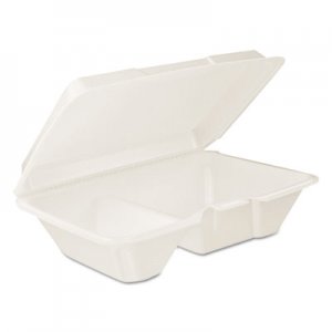Dart Hinged Lid Carryout Container, White, 9 1/3 x 2 9/10 x 6 2/5, 100/BG, 2