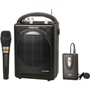 PylePro Rechargeable Portable PA System with Wireless Lavalier/Headset MIC and 1 Wired Mic PWMA200