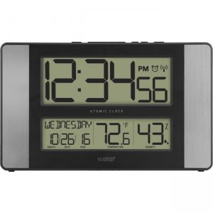La Crosse Technology Atomic Digital Wall Clock with Indoor Temp and Humidity 513-1417H-AL 513-1417AL