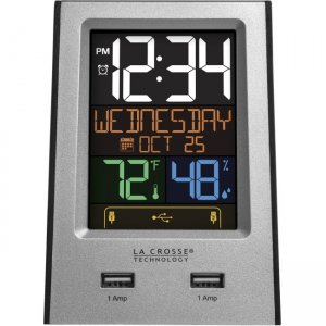 La Crosse Technology Multi-Color Digital Alarm Clock with USB 617-1614