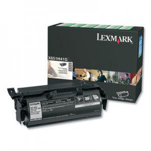 Lexmark X651; X652; x654; X656; X658, High-Yield, Toner, 25000 Page-Yield, Black LEXX651H41G X651H41G