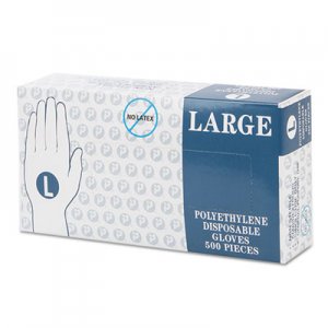 Inteplast Group Poly Disposable Gloves, White, Large, 1000/Carton IBSGLLARGE GL-LARGE