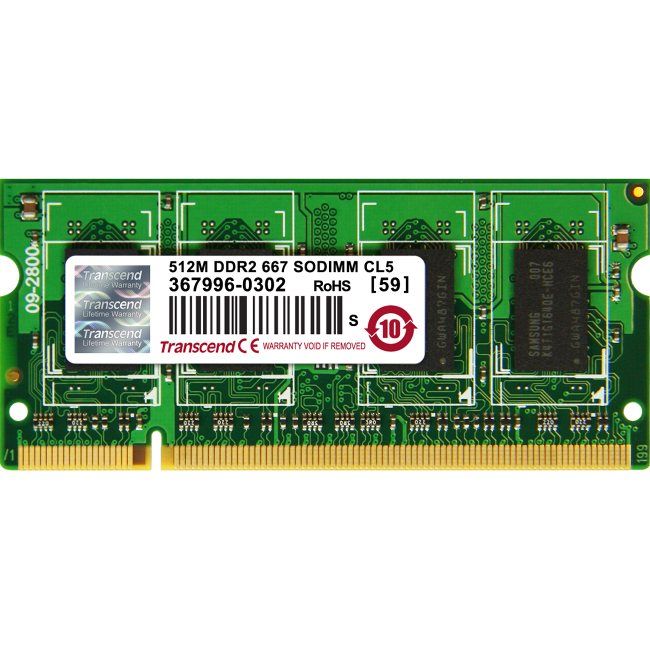 Transcend 512MB DDR2 SDRAM Memory Module TS64MSQ64V6M