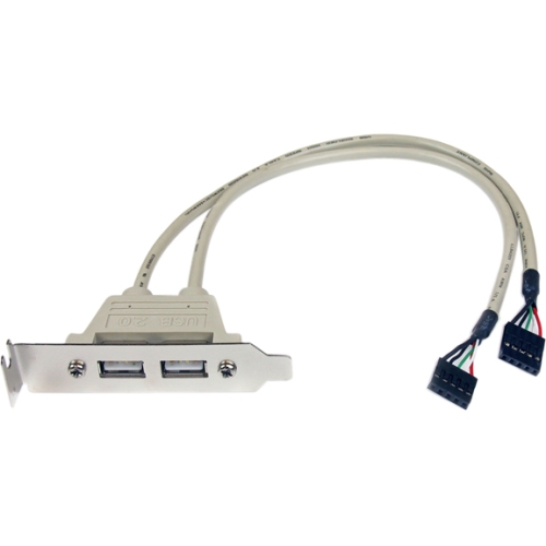 StarTech.com 2 Port USB A Female Low Profile Slot Plate Adapter USBPLATELP