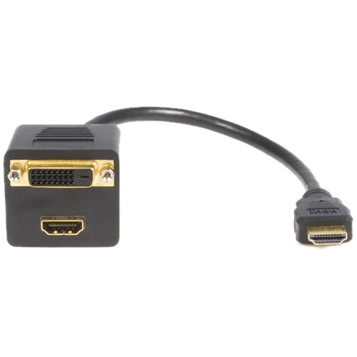StarTech.com 1 ft HDMI to HDMI & DVI-D Digital Video Splitter Cable - M/F HDMISPL1DH