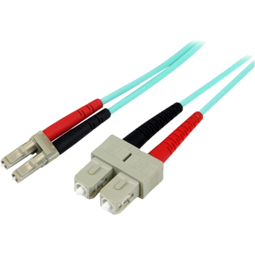 StarTech.com 10Gb Aqua Fiber Patch Cable - LC Multi-mode (M) - SC Multi-mode (M) - 2 m - Fiber Optic - 50
