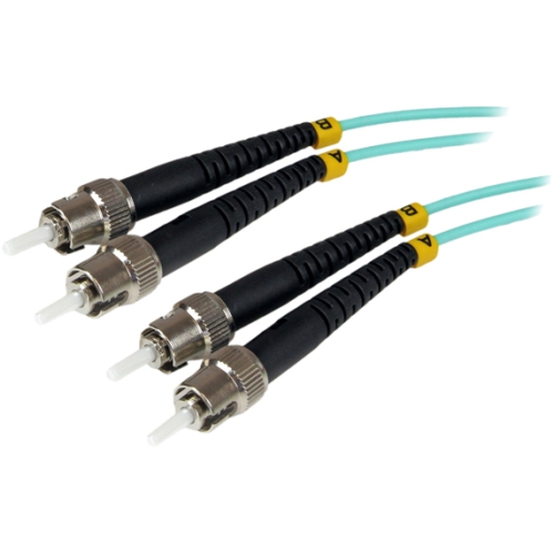 StarTech.com 10Gb Aqua Fiber Patch Cable-ST Multi-Mode (M)-ST Multi-Mode (M)-1 m-Fiber Optic A50FBSTST1