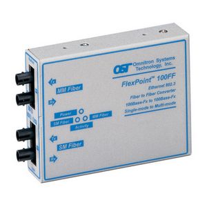 Omnitron FlexPoint Single-Mode to Multimode Fiber Converter for Fast Ethernet 4410-1 100FF
