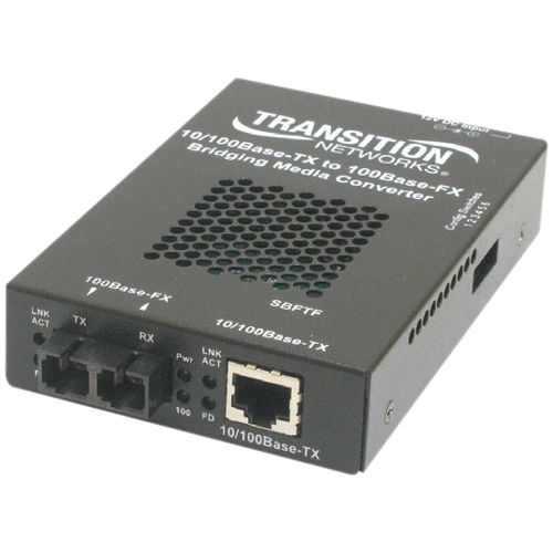 Transition Networks 10/100 Bridging 10/100Base-TX to 100Base-FX Media Converter SBFTF1039-105-NA