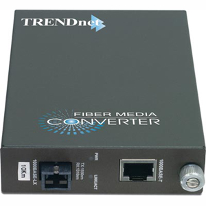 TRENDnet Intelligent 1000Base-TX to 1000Base-FX Dual Wavelength Single Mode SC Fiber Converter TFC-1000S10D5