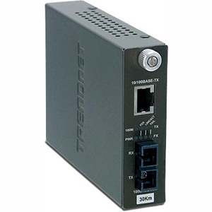 TRENDnet Intelligent 10/100Base-TX to 100Base-FX Single Mode SC Fiber Converter TFC-110S30i