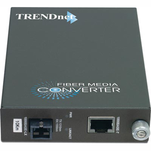 TRENDnet Intelligent 1000Base-TX to 1000Base-FX Dual Wavelength Single Mode SC Fiber Converter TFC-1000S10D3
