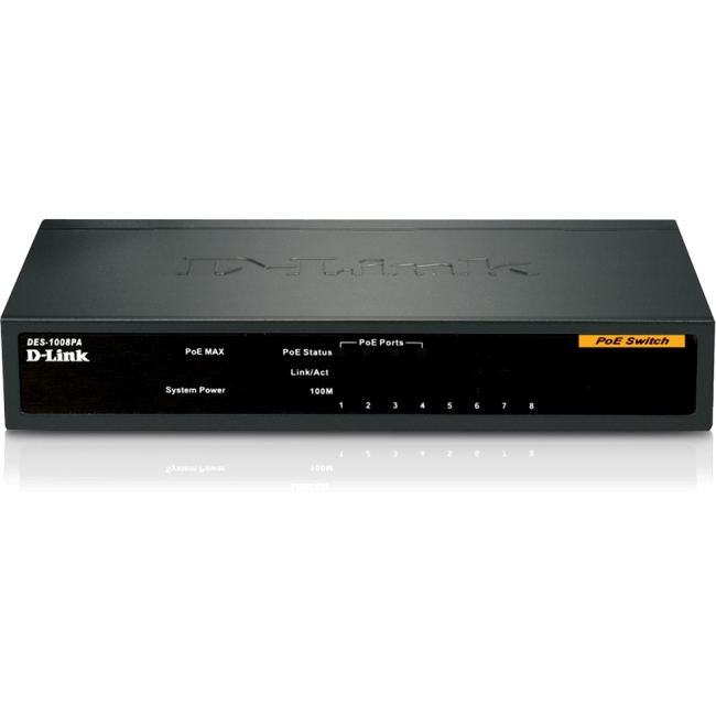 D-Link 8-Port Ethernet Switch with PoE DES-1008PA