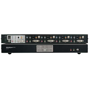 Iogear 4-Port Dual Link DVI KVMP Switch with 7.1 Audio and Cables GCS1784