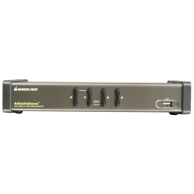 Iogear MiniView 4-Port Dual View KVM Switch GCS1744