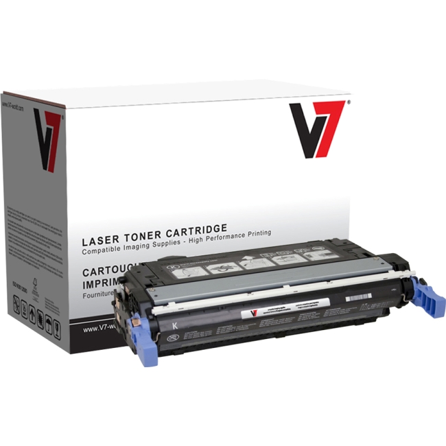 V7 Black Toner Cartridge, Black For HP Color LaserJet 4700, 4700N, 4700DN, 4700D V74700B