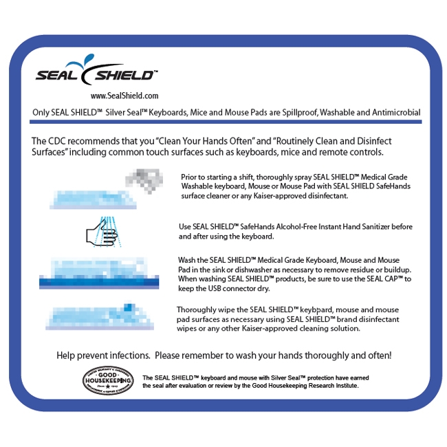 Seal Shield Medical Grade Antibacterial Mouse Pad SSMP10