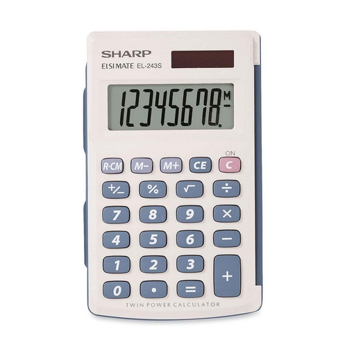 Sharp 8 Digit Handheld Calculator EL243SB SHREL243SB