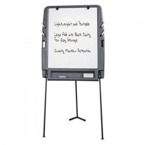 Iceberg Portable Flipchart Easel with Dry Erase Surface, Resin, 35 x 30 x 73, Charcoal (ICE30227)