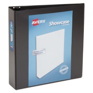 Avery Showcase Economy View Binder with Round Rings, 3 Rings, 2" Capacity, 11 x 8.5, Black AVE19700 19700